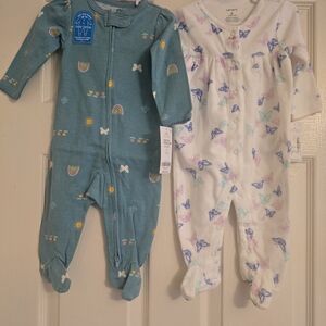 Carter's Baby Girl Footies 6M